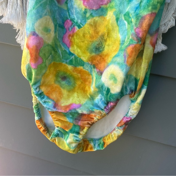 SOLD Vintage Velvet Colorful Bodysuit - Picture 8 of 13